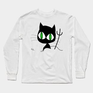 Cat black evil Long Sleeve T-Shirt